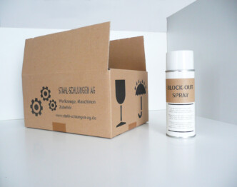 Kartonverpackung und Block-Out-Spray