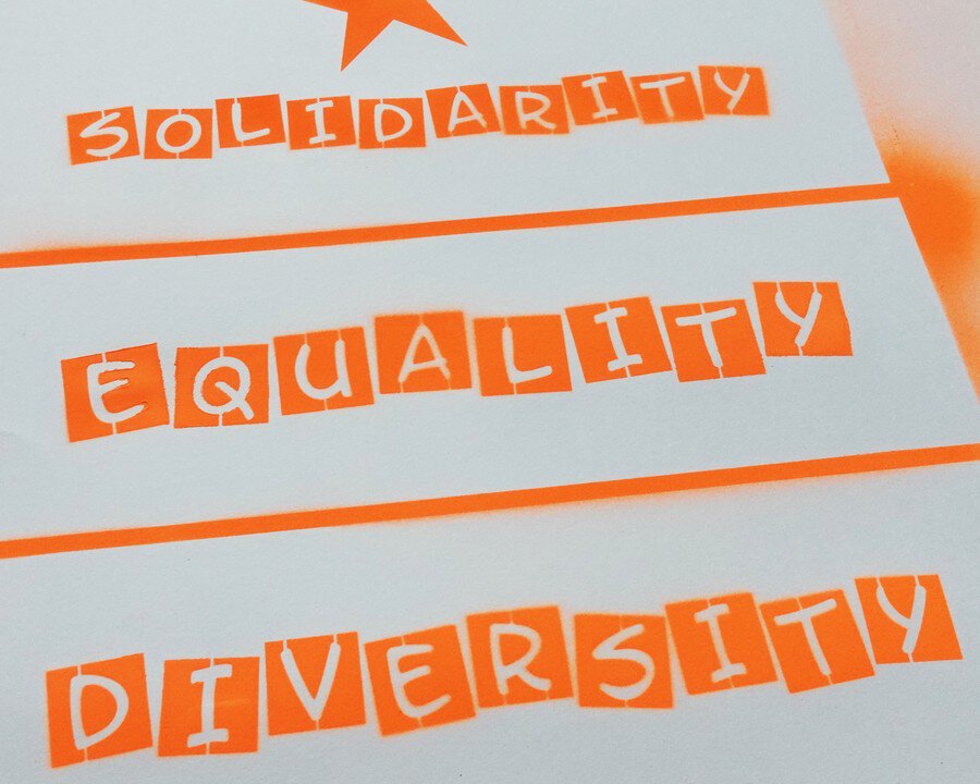 Text-Logo Schablone Diversity 02 Menu