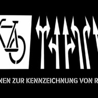 Piktogramm-Schablone Radweg und Pfeile