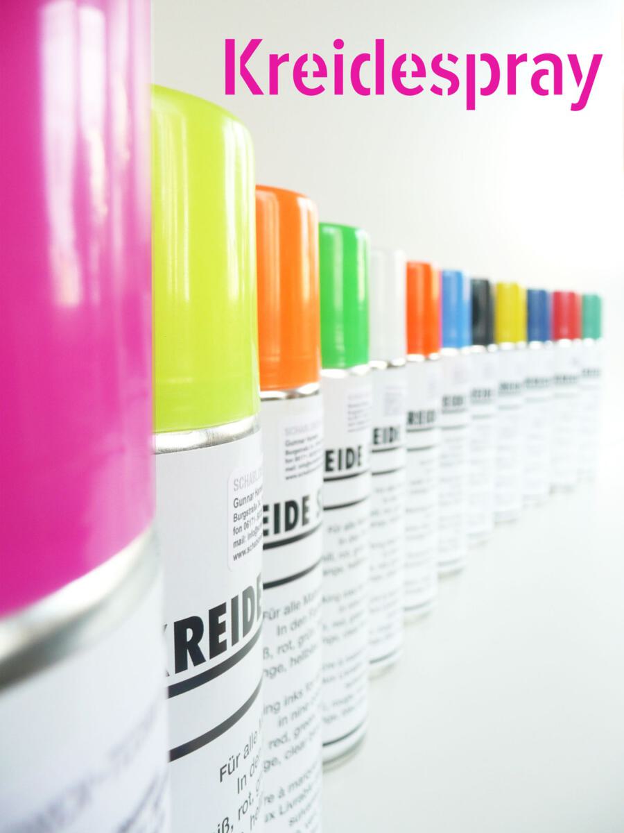 Kreidespray in verschiedenen Farben